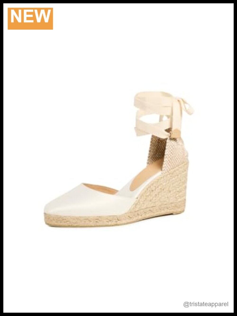 Castañer Joyce Satin Espadrilles Pointed Toe Lace-Up 90mm Wedge Heels
